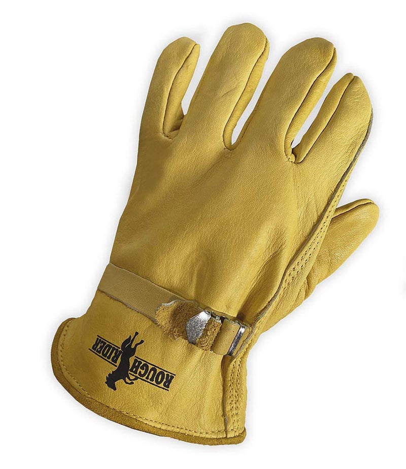 Galeton 25101PR-L 25101PR Rough Rider Premium Leather  Strap & Buckle Driver Gloves  Large  Gold - Image 2